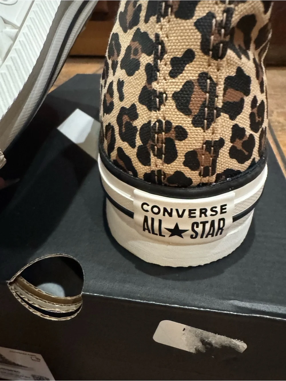Converse Kid Chuck Taylor All Star Leopard High-Top Sneakers - Tan/Black